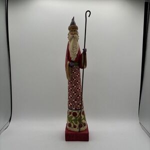 2004 Jim Shore Heartwood Creek Gathering Joy 17.5" Tall Pencil Santa Cane